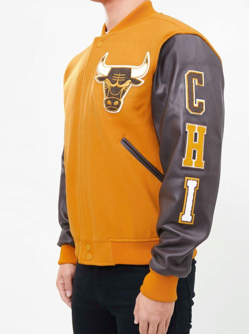 Pro Standard NBA Chicago Bulls Wool Varsity Brown Heavy Jacket