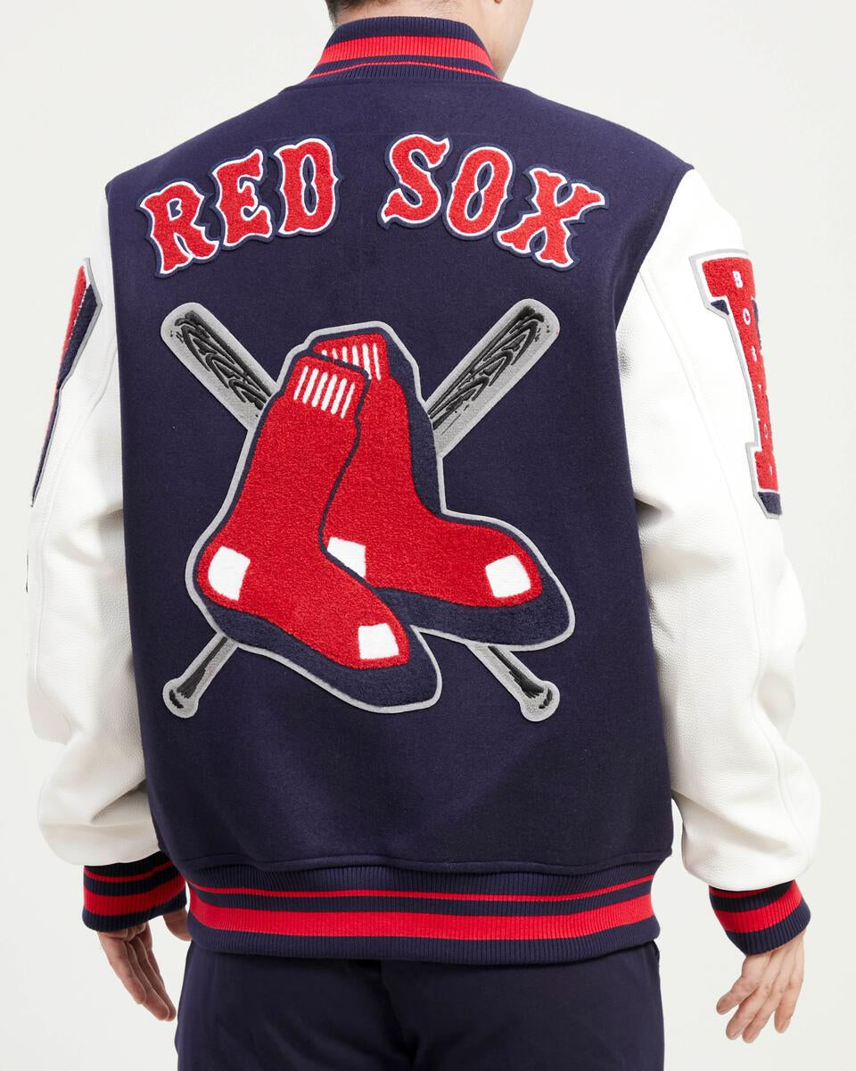 Navy Blue Boston Red Sox Pro Standard Logo Mashup Wool Varsity Heavy Jacket
