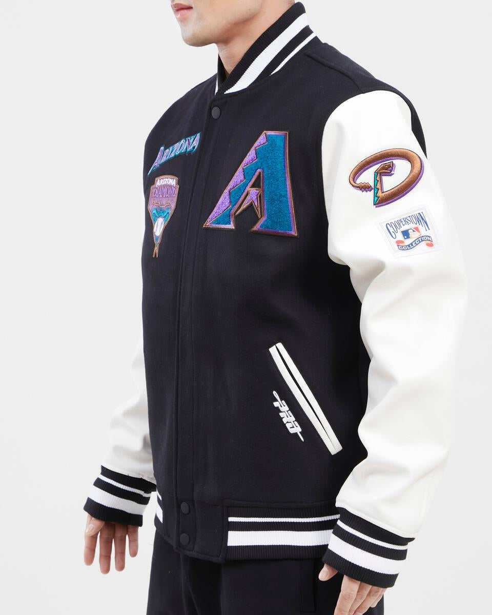 Black Arizona Diamondbacks Pro Standard Logo Mashup Wool Varsity Heavy Jacket