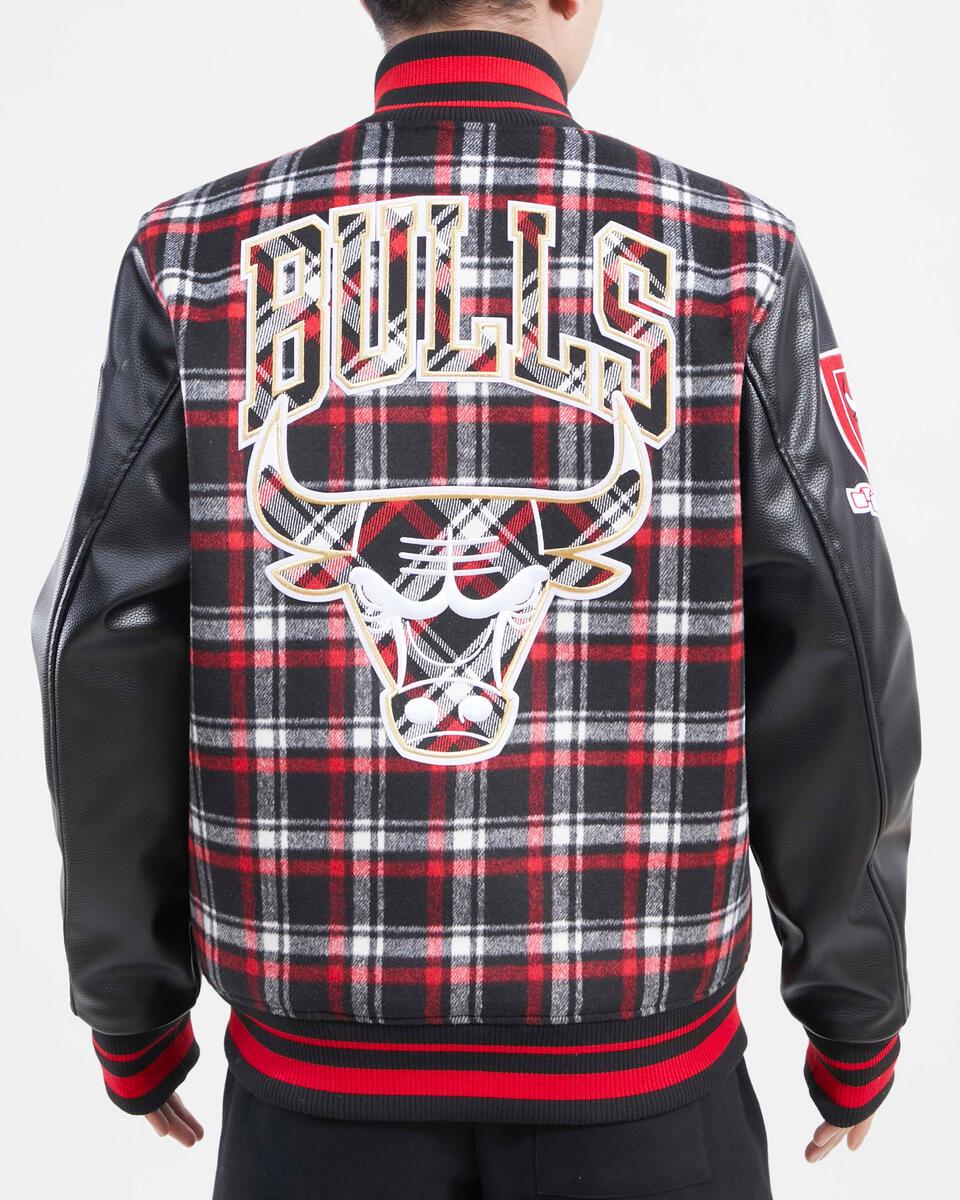Chicago Bulls Plaid Pro Standard Wool Varsity Heavy Jacket