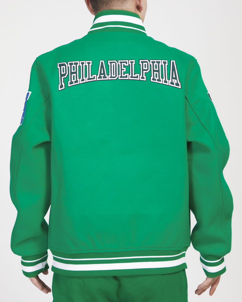 Kelly Green Phildelphia Eagles Pro Standard Crest Wool Varsity Jacket