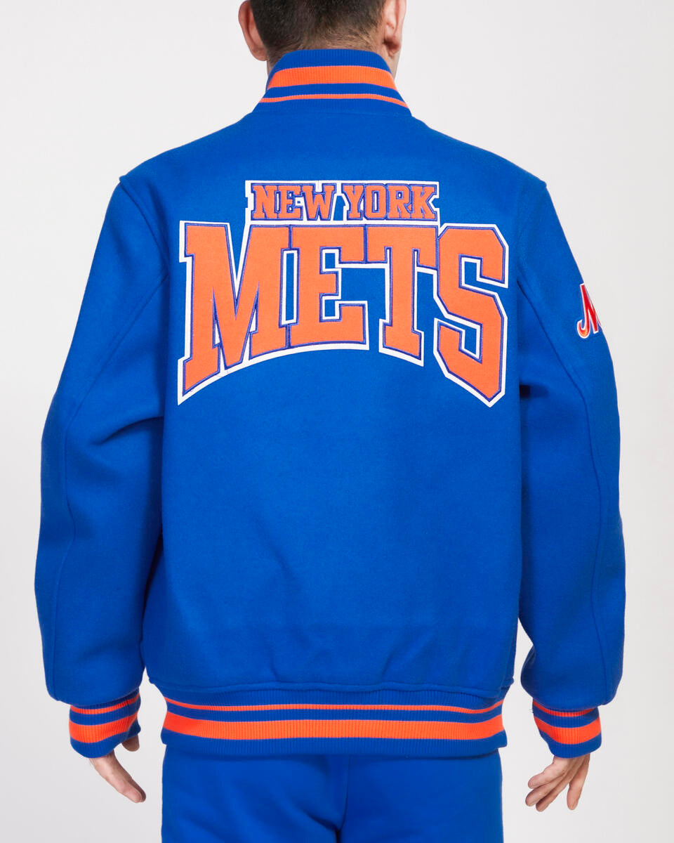Royal Blue New York Mets Pro Standard Crest Wool Varsity Jacket