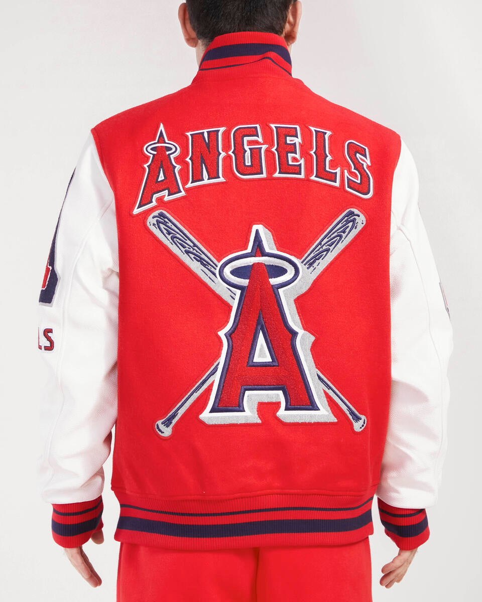 Red Los Angeles Angels Pro Standard Logo Mashup Wool Varsity Heavy Jacket