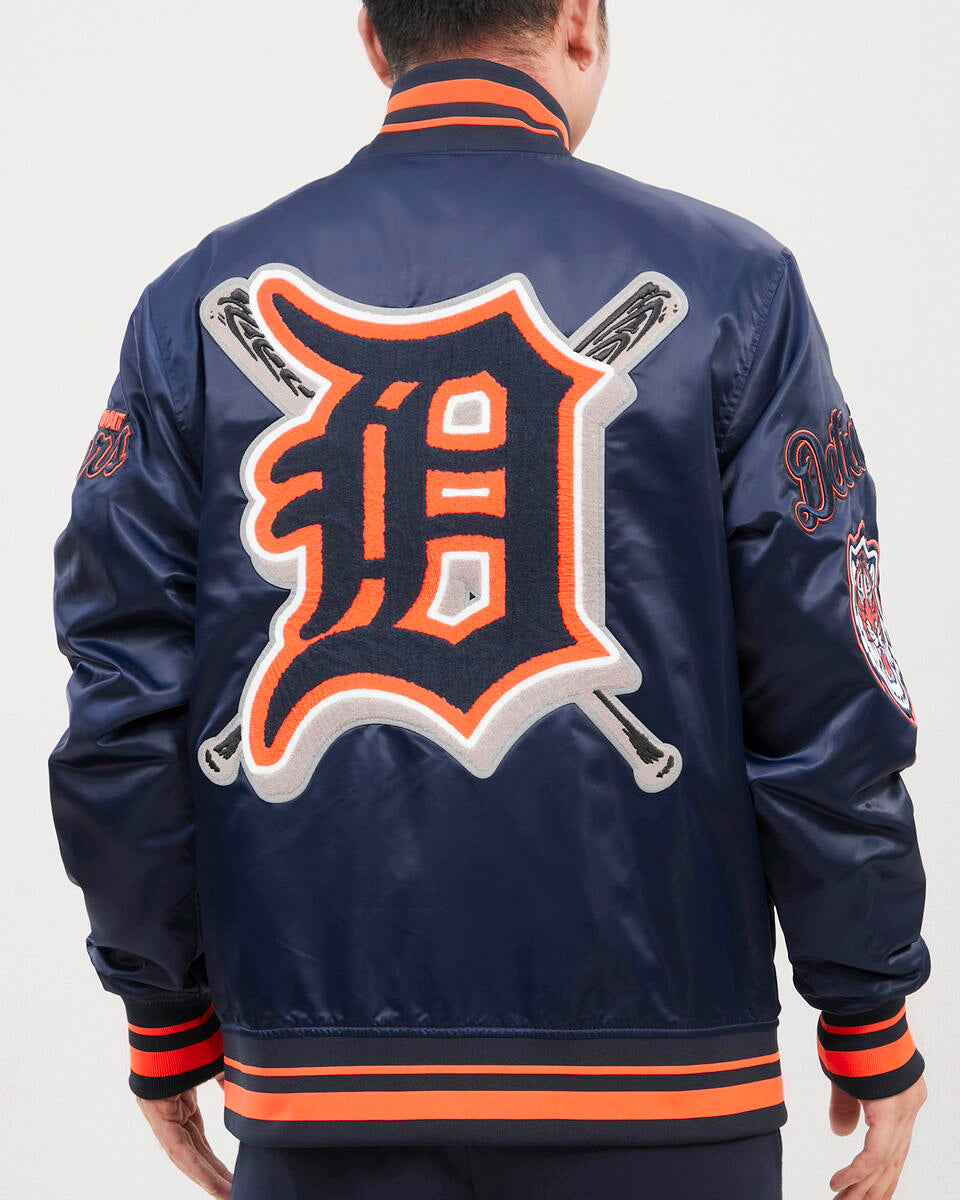 Navy Blue Detroit Tigers Pro Standard Logo Mascot Satin Jacket