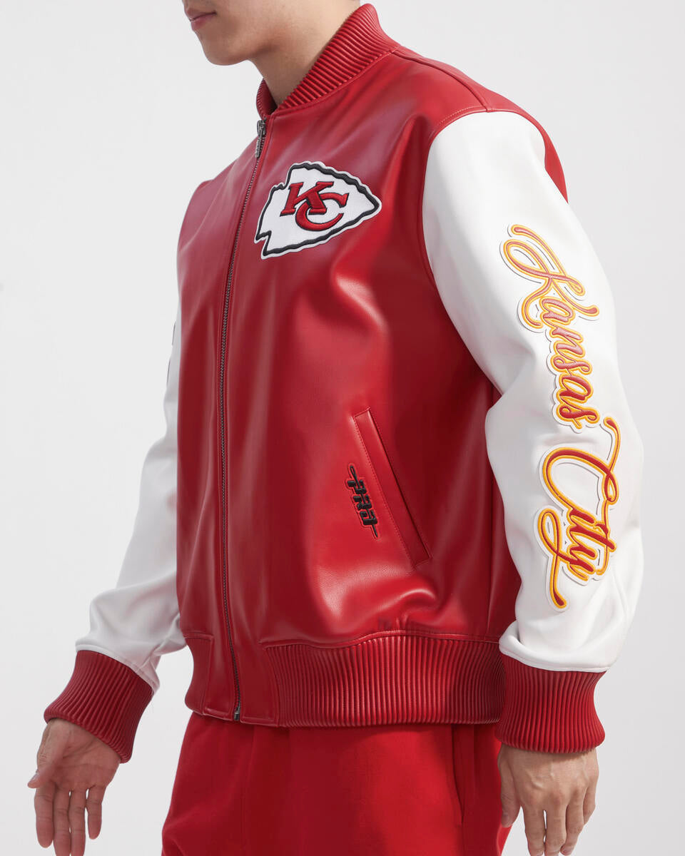 Red Kansas City Chiefs Pro Standard City Signature Heavy Vegan Leather Jacket