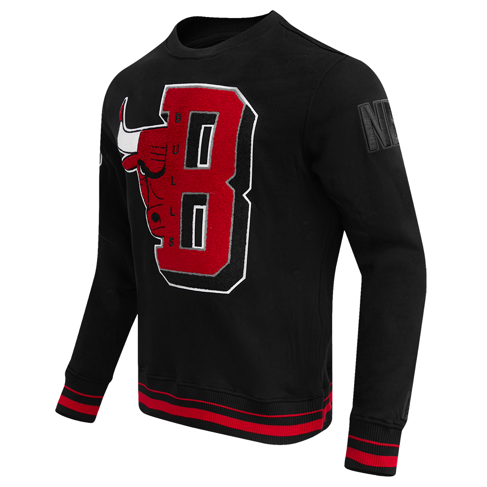 Black Chicago Bulls Pro Standard Mashup Crewneck Fleece Sweatshirt