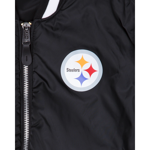 Black Pittsburgh Steelers Alpha Industries X New Era Reversible MA-1 Bomber Jacket