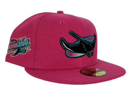 Fusion Pink Tampa Bay Rays Teal Bottom 1998 Inaugural Season New Era 59Fifty Fitted