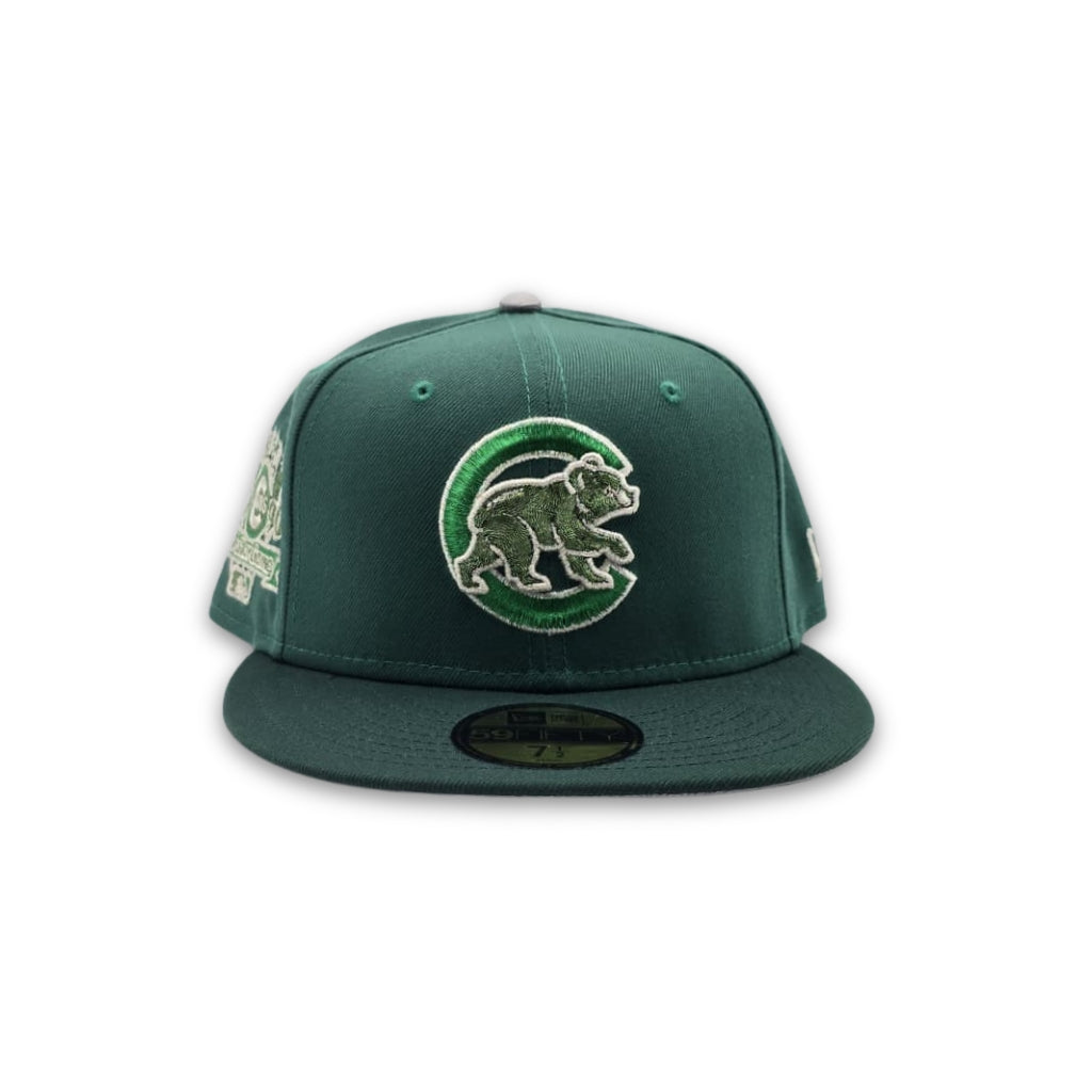 Emerald Green Chicago Cubs Dark Green Visor Gray Bottom 1990 All Star Game Side Patch New Era 59Fifty Fitted