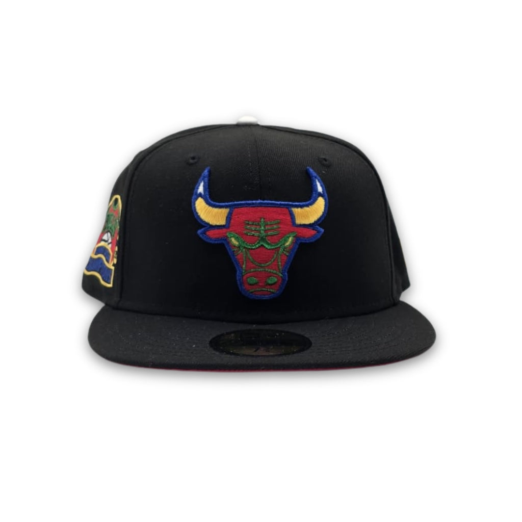 Matching Black Chicago Bulls Red Bottom 1996 NBA Champions Side Patch New Era 59Fifty Fitted For For Miro 7