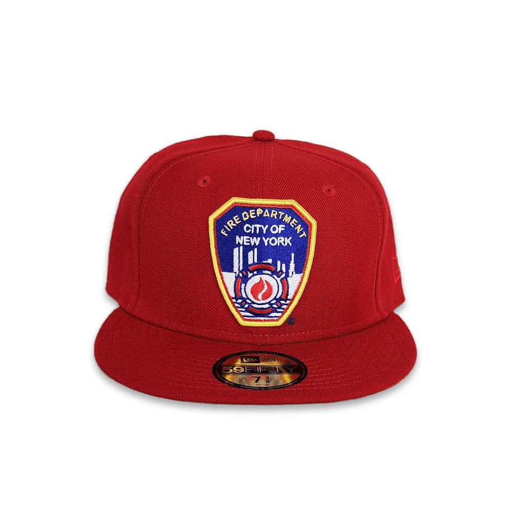New Era Red Fire Department City Of New York " FDNY " 59FIFTY Fitted Hat