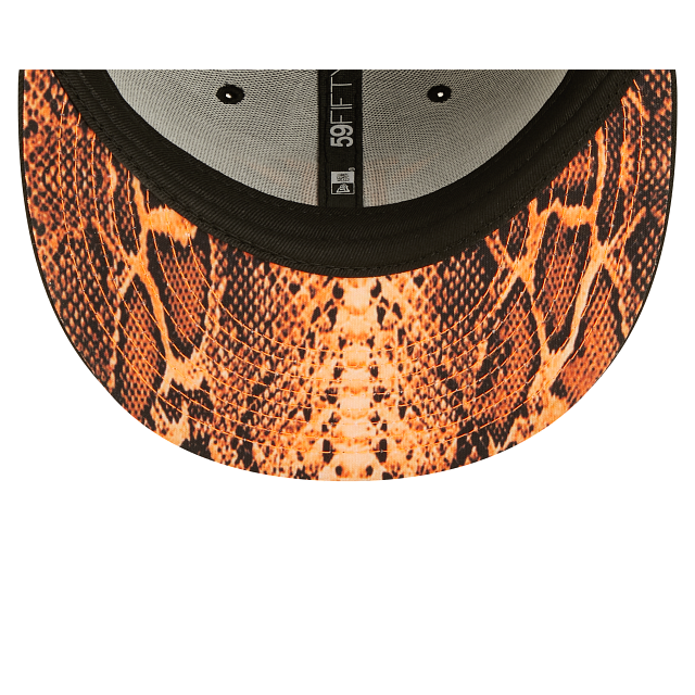 Black Chicago White Sox Neon Orange Snakeskin Bottom 2005 World Series Side Patch New Era 59Fifty Fitted