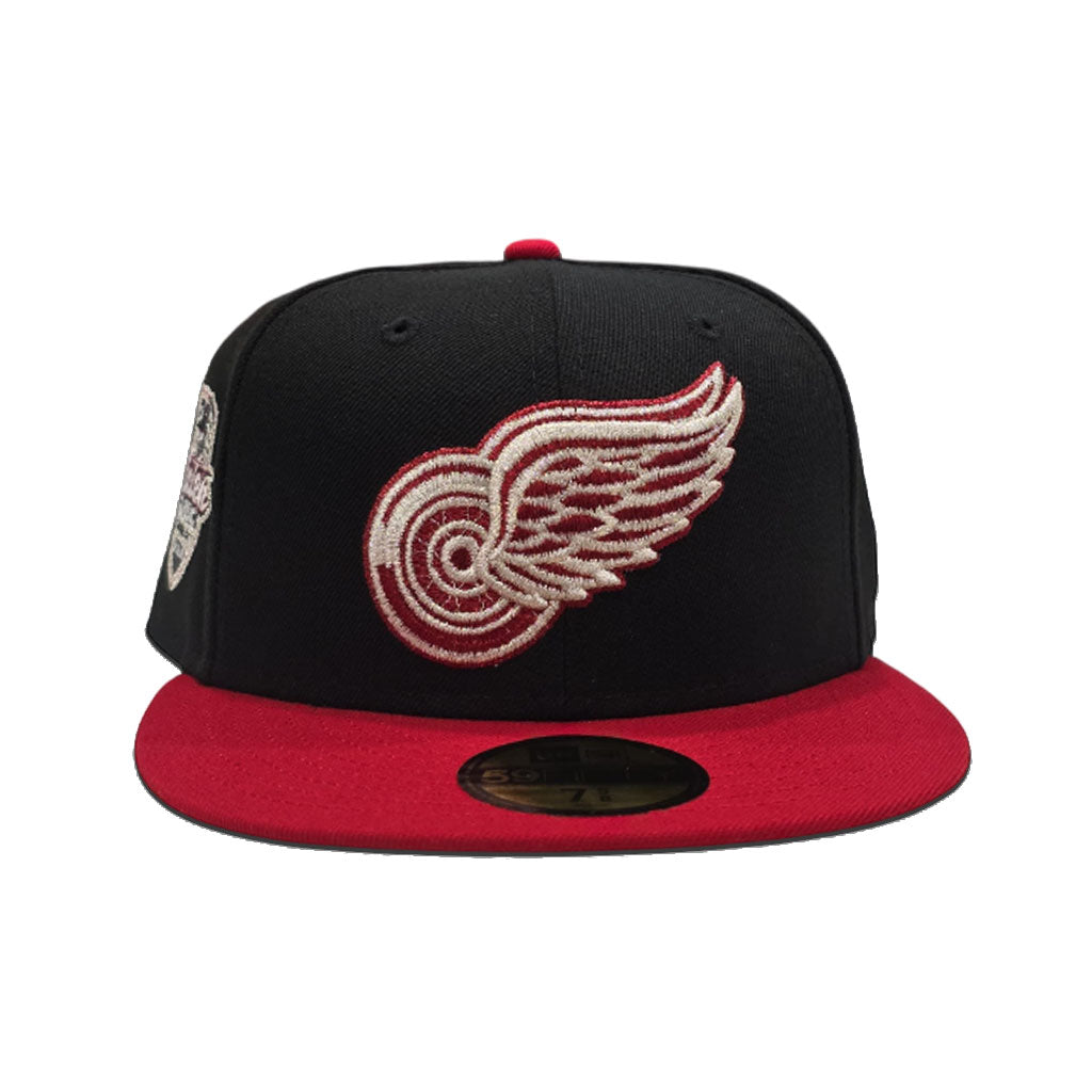 Black Detroit Red Wings Red Visor Gray Bottom 2014 Winter Classic Side Patch New Era 59Fifty Fitted