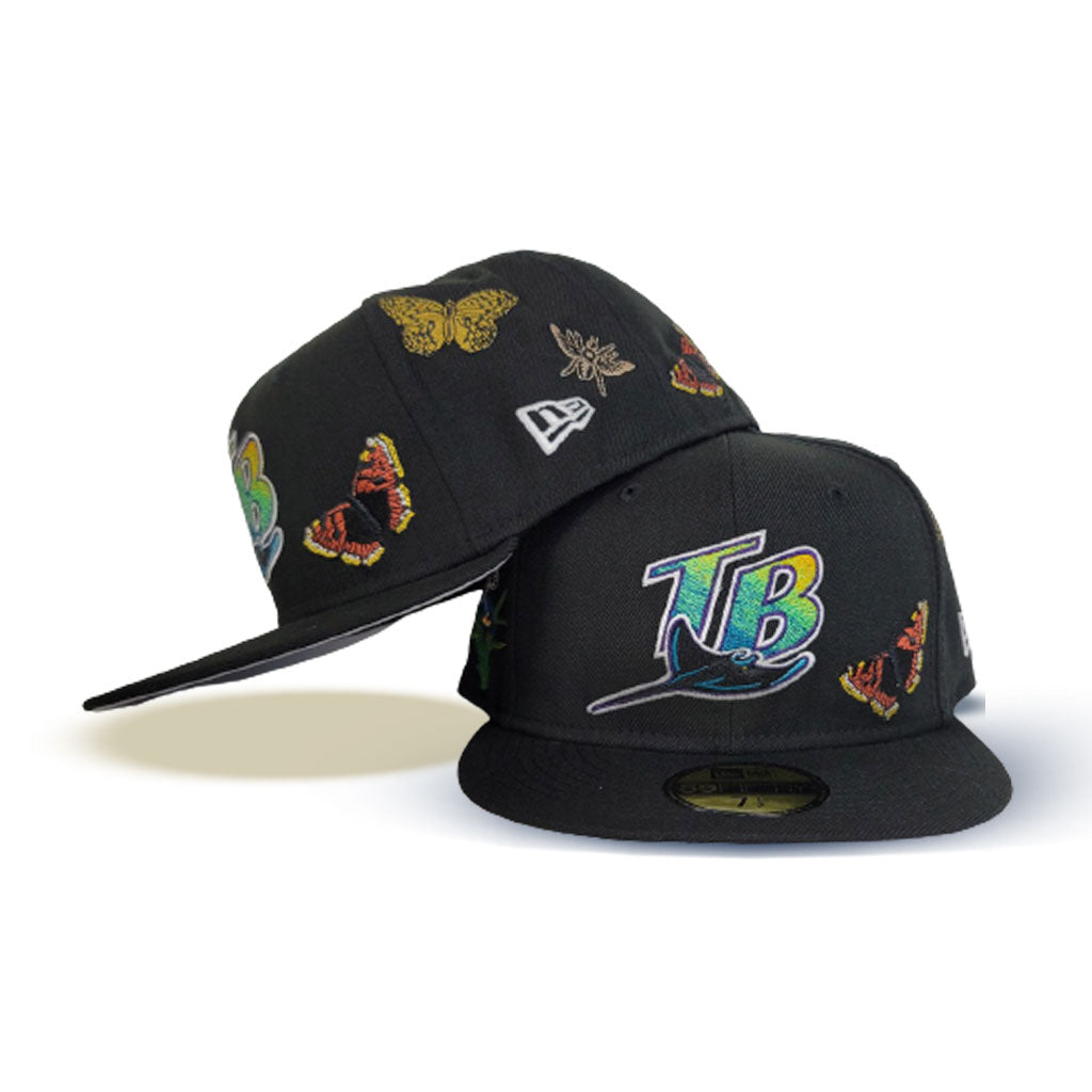Black Felt Tampa Bay Rays Gray Bottom New Era 59Fifty Fitted