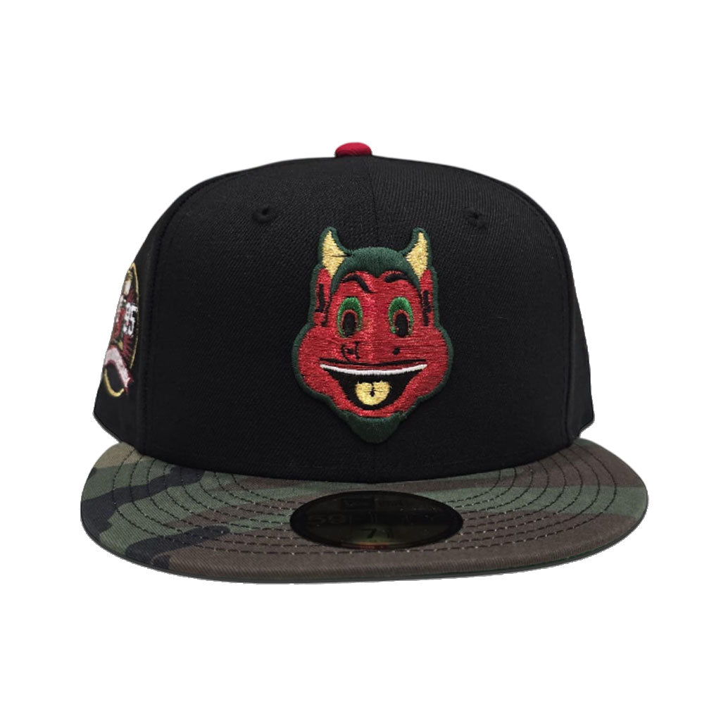Black Mascot New Jersey Devils Camo Visor Gray Bottom 1995 Stanley Cup 20th Anniversary Side Patch New Era 59Fifty Fitted