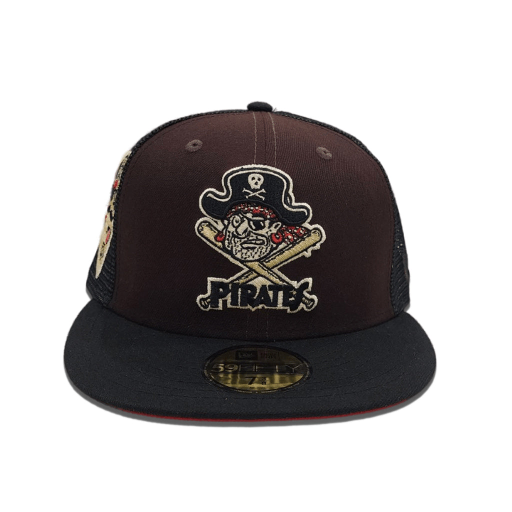 Brown Pittsburgh Pirates Black Trucker Red Bottom 1959 All Star Game Side Patch New Era 59Fifty Fitted
