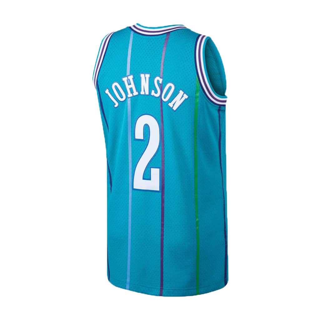 Charlotte Hornets Larry Johnson Mitchell & Ness Teal 1992-93 Hardwood Classics Swingman Jersey