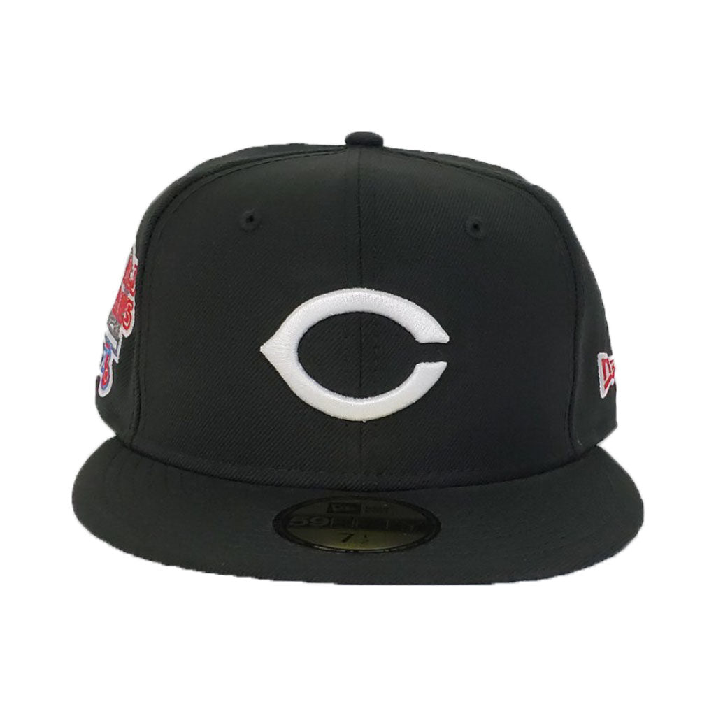 Cincinnati Reds Black 1976 World Series Cooperstown New Era 59Fifty Fitted HAt