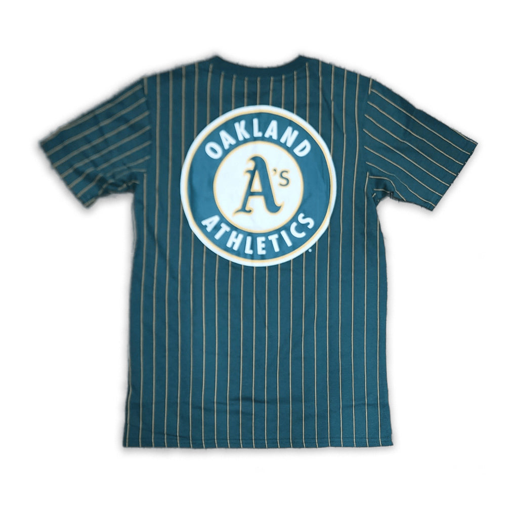 Dark Green Oakland Athletics Yellow Pinstripe New Era Short Sleeve T-shirt