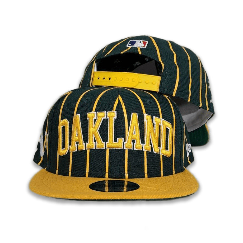 Green Oakland Athletics Pinstripe Green Bottom New Era 9Fifty Snapback