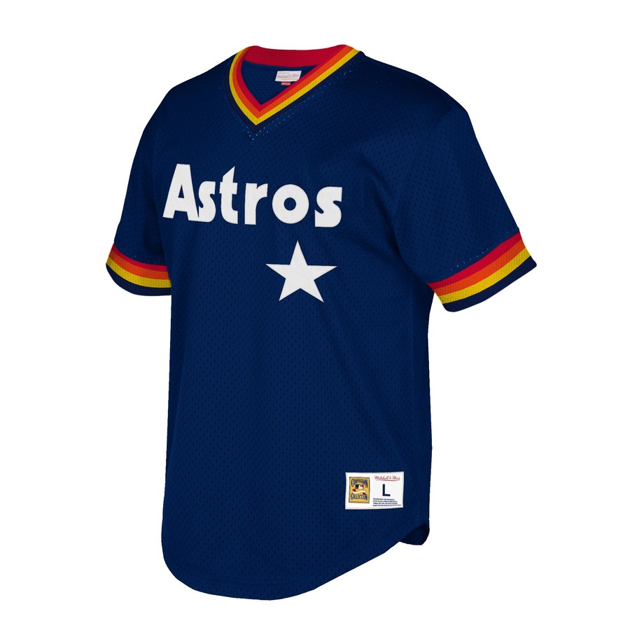 Houston Astros Mitchell & Ness Mesh V-Neck Navy Jersey