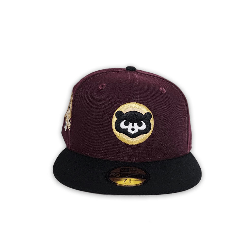 Maroon Chicago Cubs Black Visor Gray Bottom 1990 All Star Game Side Patch New Era 59Fifty Fitted