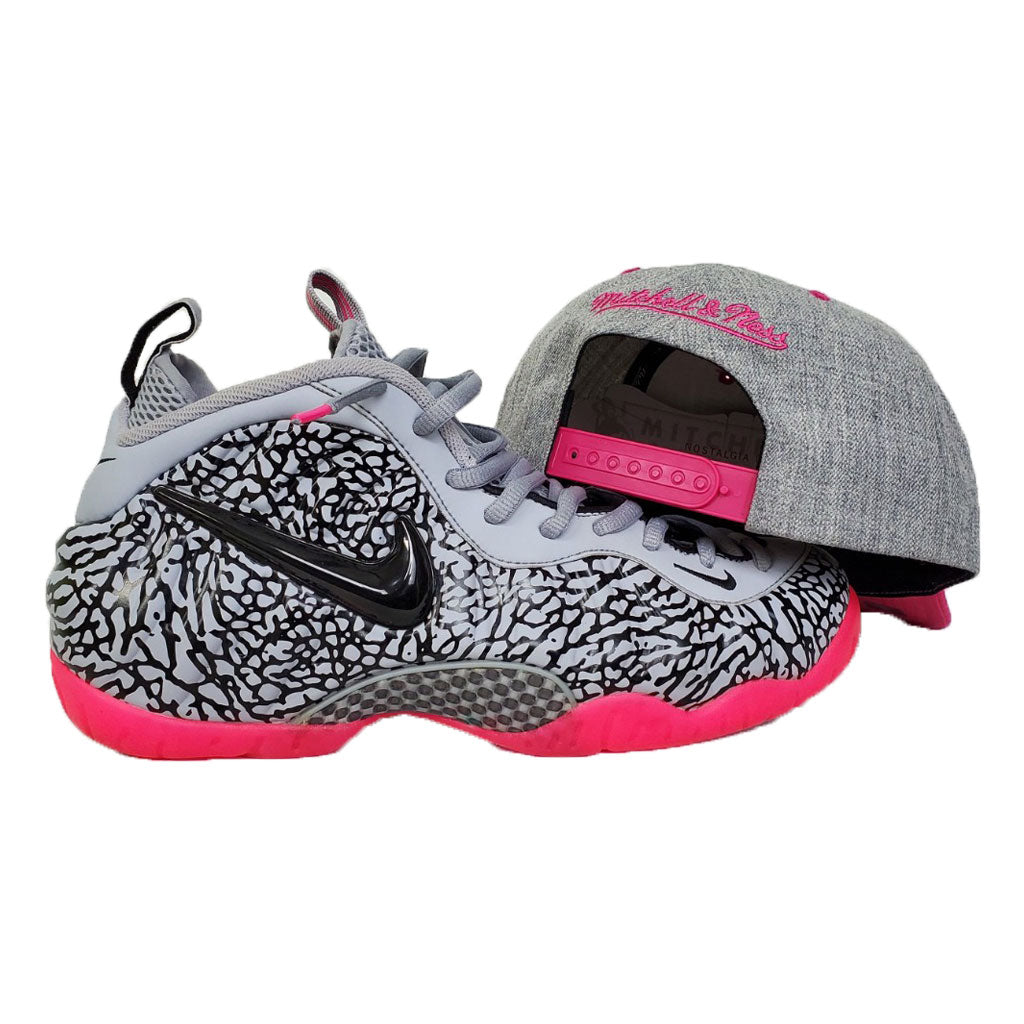Matching Mitchell & Ness Boston Celtics Snapback For Nike Foamposite Pink Elephant Print