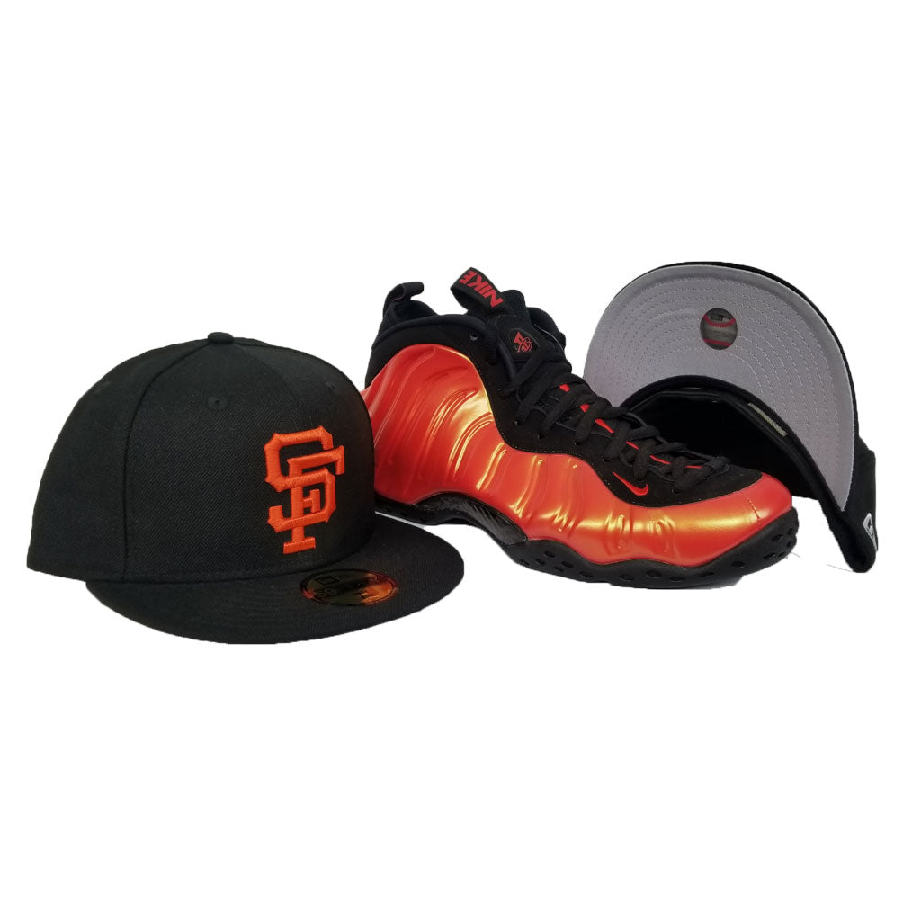 Matching New Era San Francisco Giants Fitted Hat For Nike Foamposite Habanero Red