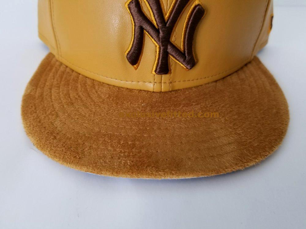 Matching New Era Yankee Wheat Faux Leather Fitted Hat for Wheat 1 Golden Harvest