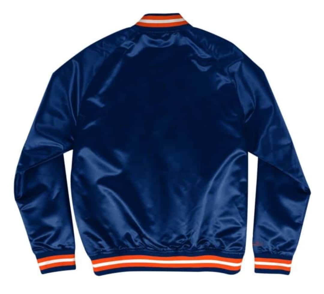Mitchell & Ness Houston Astros Navy Blue Satin Varsity Light Jacket