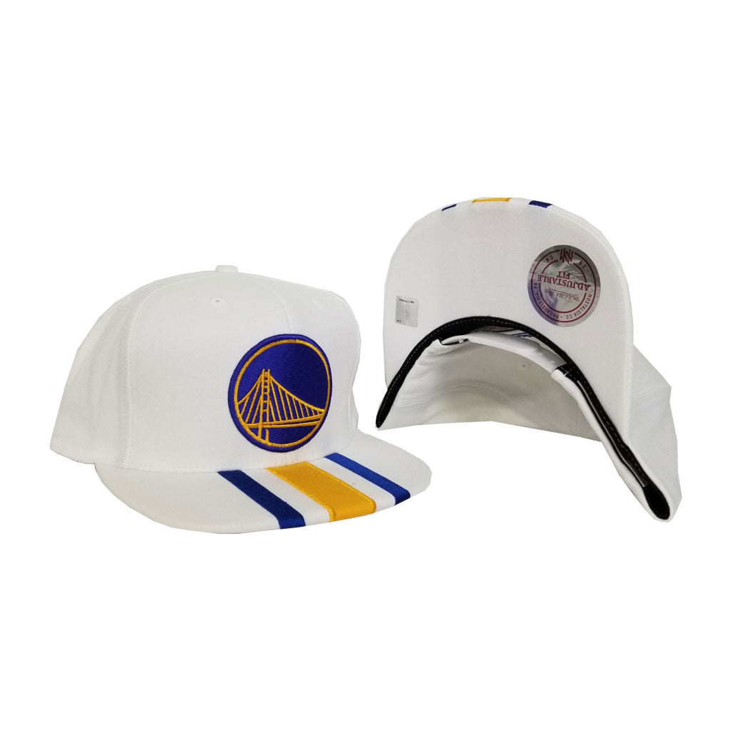 Mitchell & Ness White Golden Sates Warriors Snapback