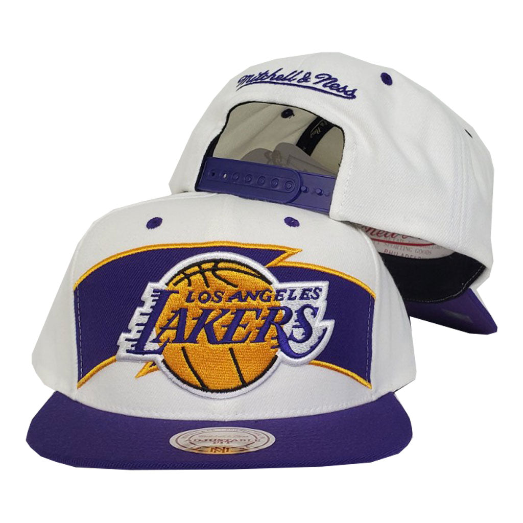 Mitchell & Ness White Los Angeles Lakers Snapback Hat