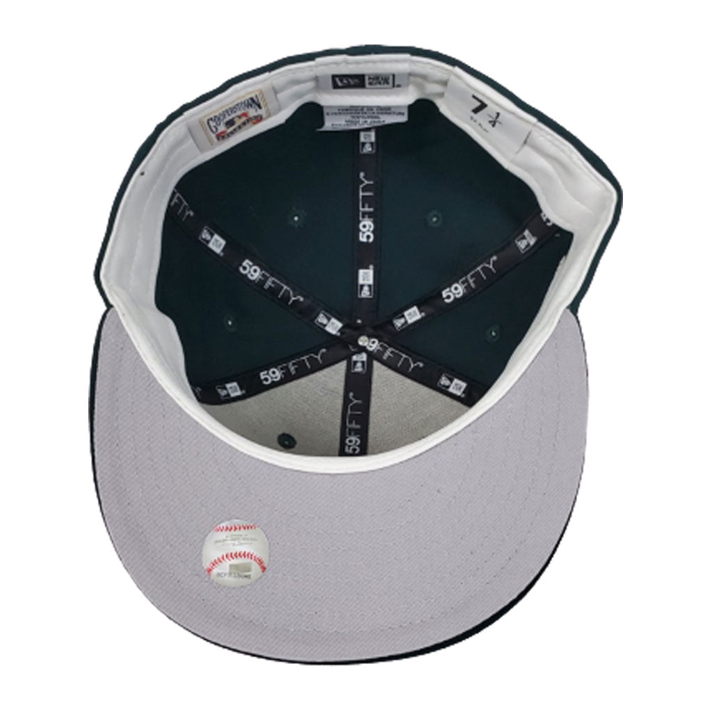 NEW YORK YANKEES DARK GREEN GRAY BOTTOM 100TH ANNIVERSARY BIG APPLE NEW ERA 59FIFTY FITTED