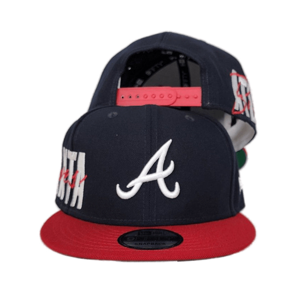 Navy Blue Atlanta Braves Green Bottom New Era 9Fifty Snapback