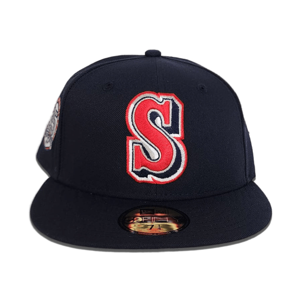 Navy Blue Seattle Mariners Gray Bottom 35th Anniversary Side Patch New Era 59Fifty Fitted