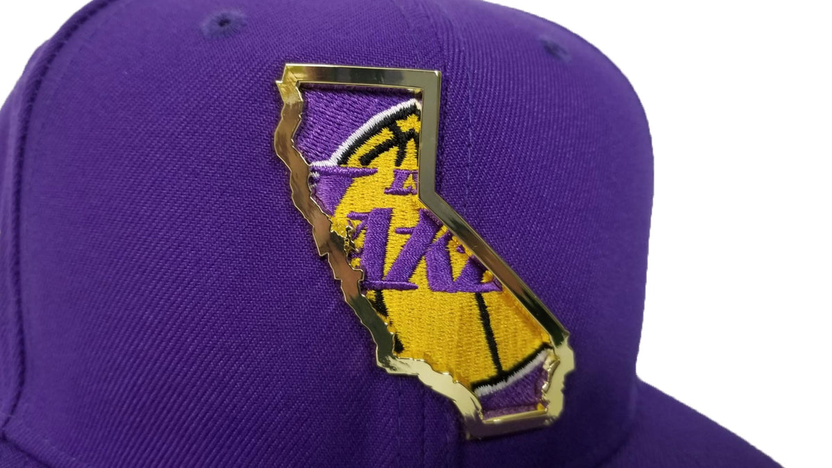 New Era Los Angeles Lakers Gold Metal State Map Logo 9FIFTY Snapback