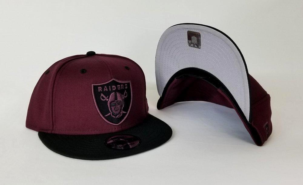 New Era NFL Shield Oakland Raiders 9Fifty Snapback Hat Maroon / Black