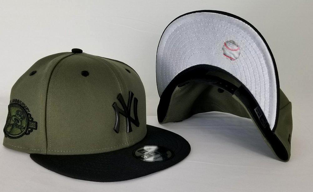 New York Yankee Black Metal Logo Olive / Green New Era Snapback hat