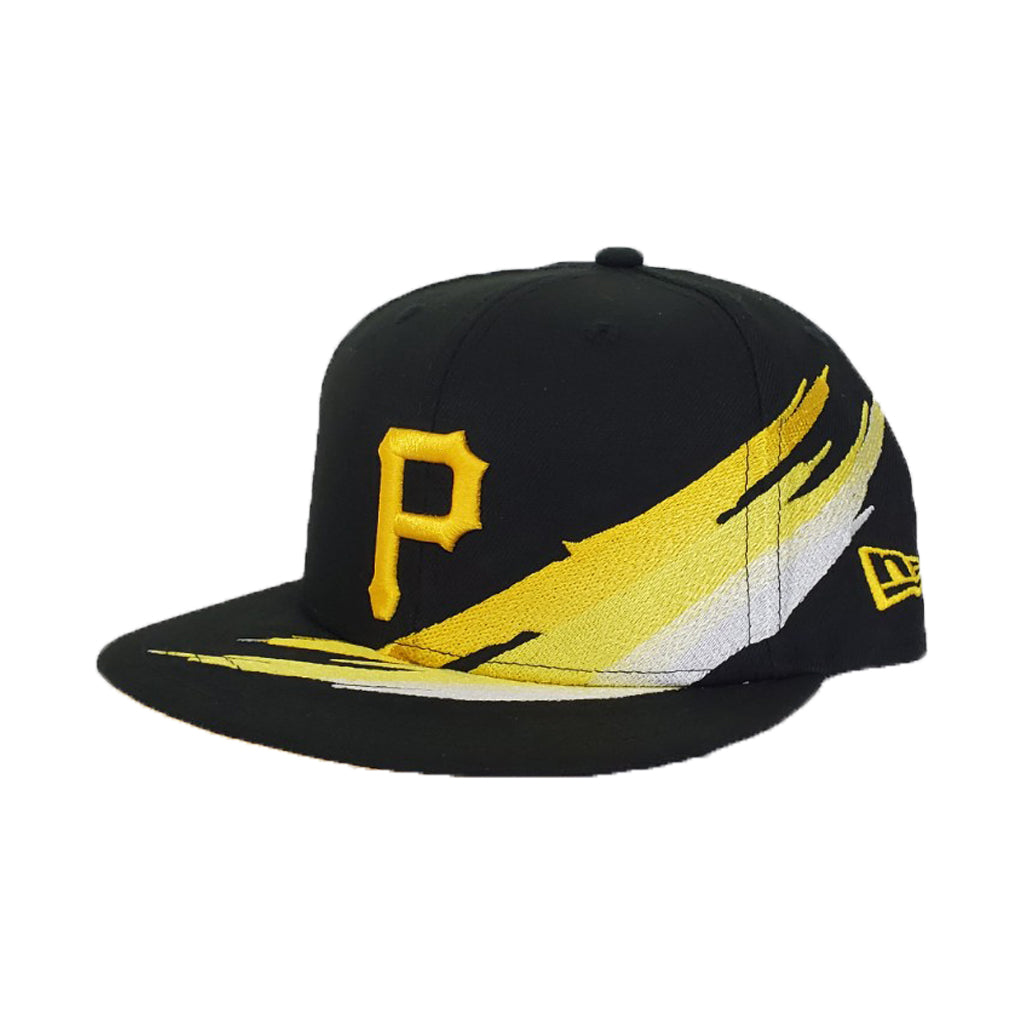Paint Brushed Pittsburgh Pirates Black New Era 9Fifty Snapback hat
