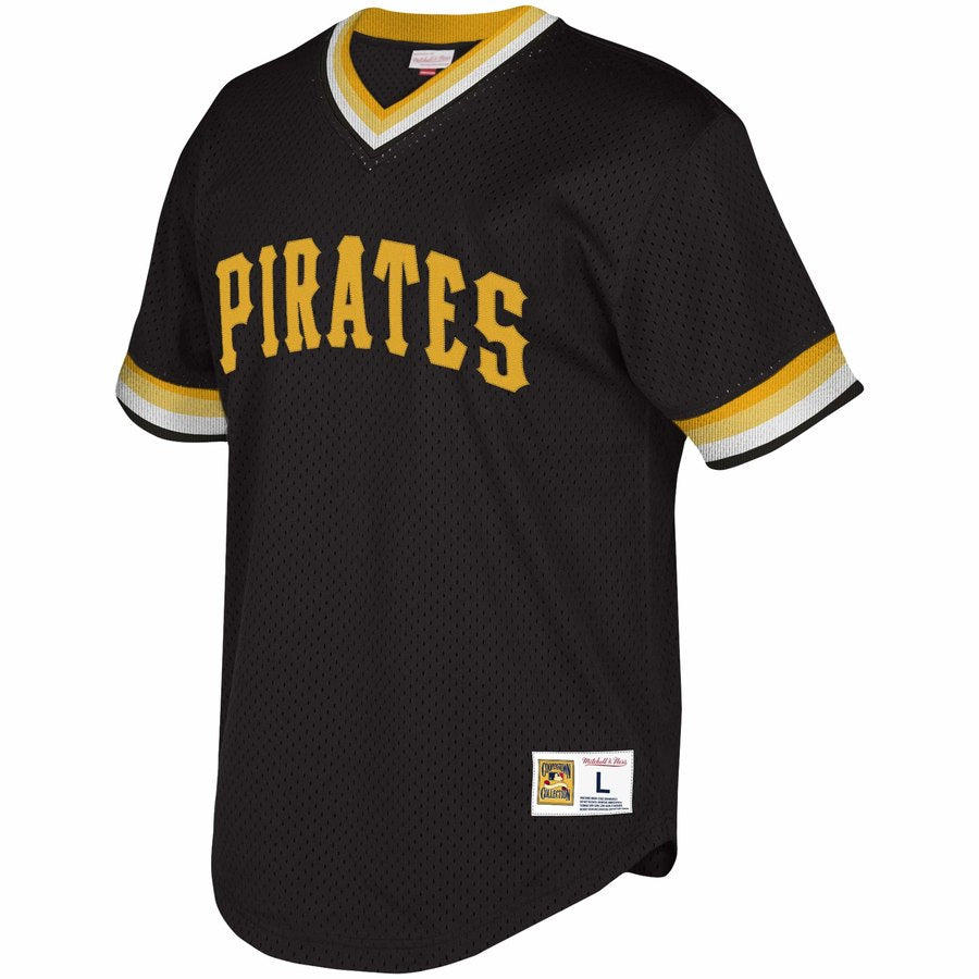 Pittsburgh Pirates Mitchell & Ness Mesh V-Neck Black Jersey