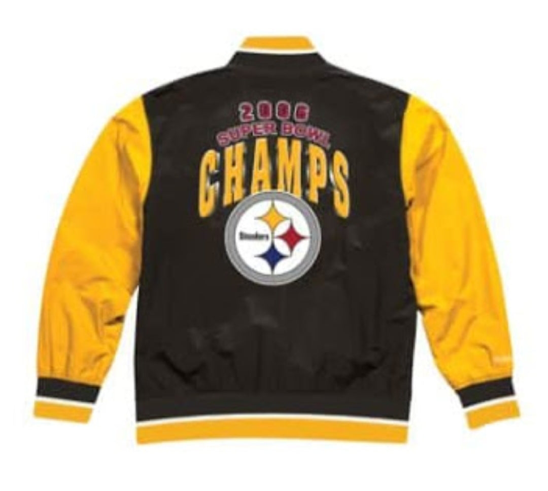 Pittsburgh Steelers Mitchell & Ness Men's NFL Team History Warm up Jacket