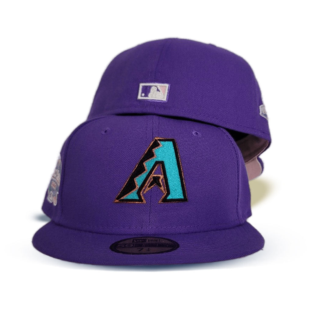 Purple Arizona Diamondbacks Pink Bottom 2002 World Series New Era 59Fifty Pop Sweat Fitted