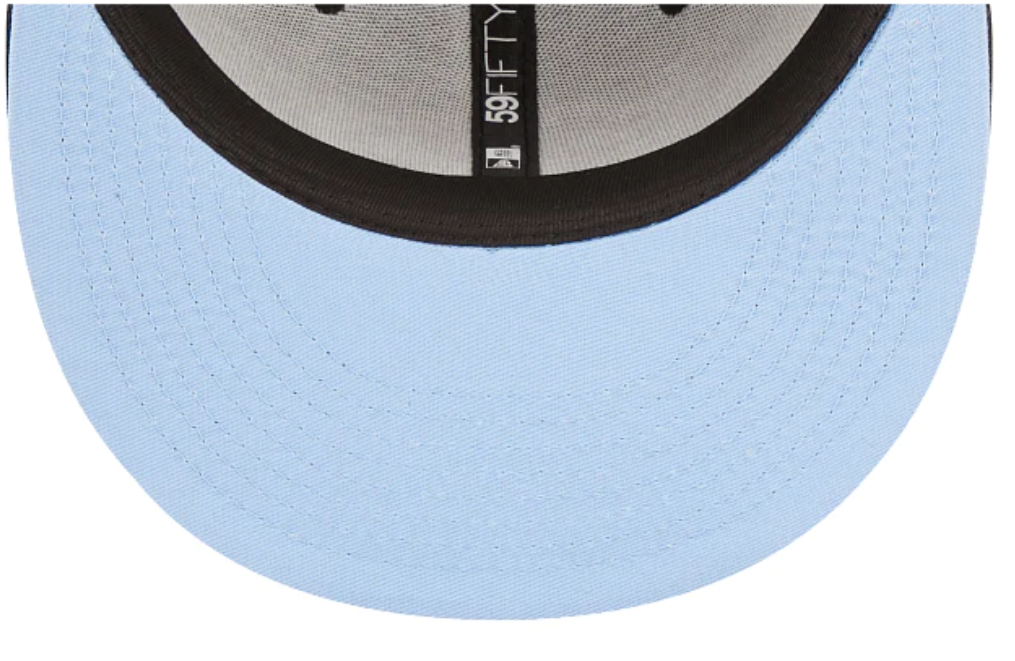 Navy Blue New York Yankees 1996 World Series Side Patch Icy Blue Bottom New Era Comic Cloud 59FIFTY Fitted
