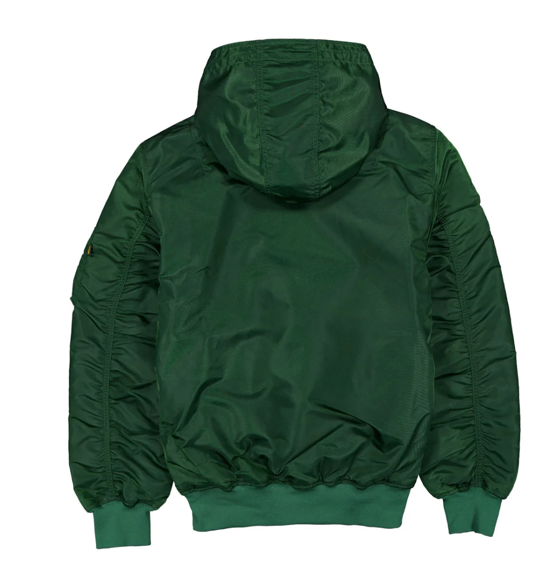 Green Oakland Athletics Alpha Industries X New Era L-2B Hooded Bomber Jacket