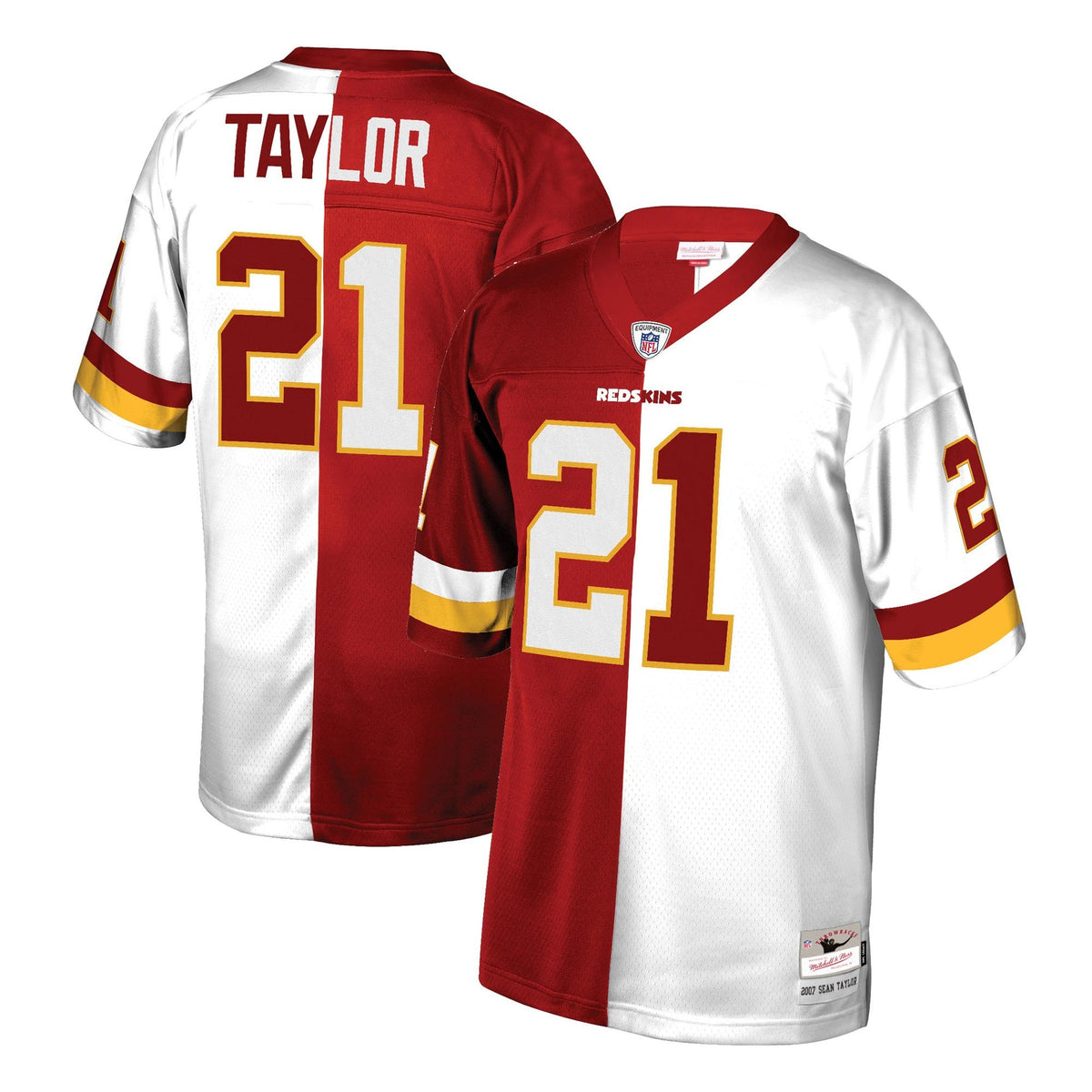 Sean Taylor Washington Redskins Mitchell & Ness Retired Player Split Replica Jersey – Burgundy/White