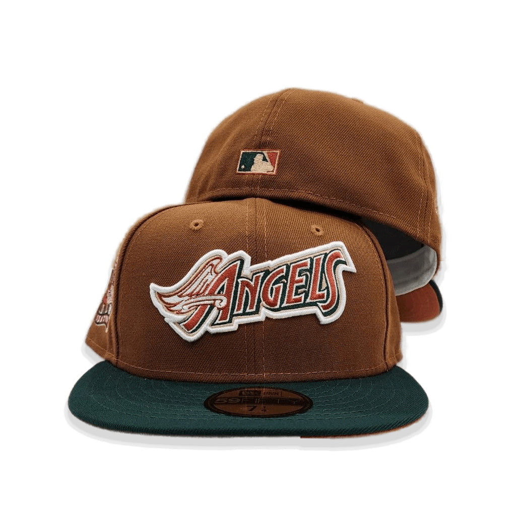 Toast Los Angeles Angels Dark Green Visor Rust Bottom 40th Season Side Patch New Era 59Fifty Fitted