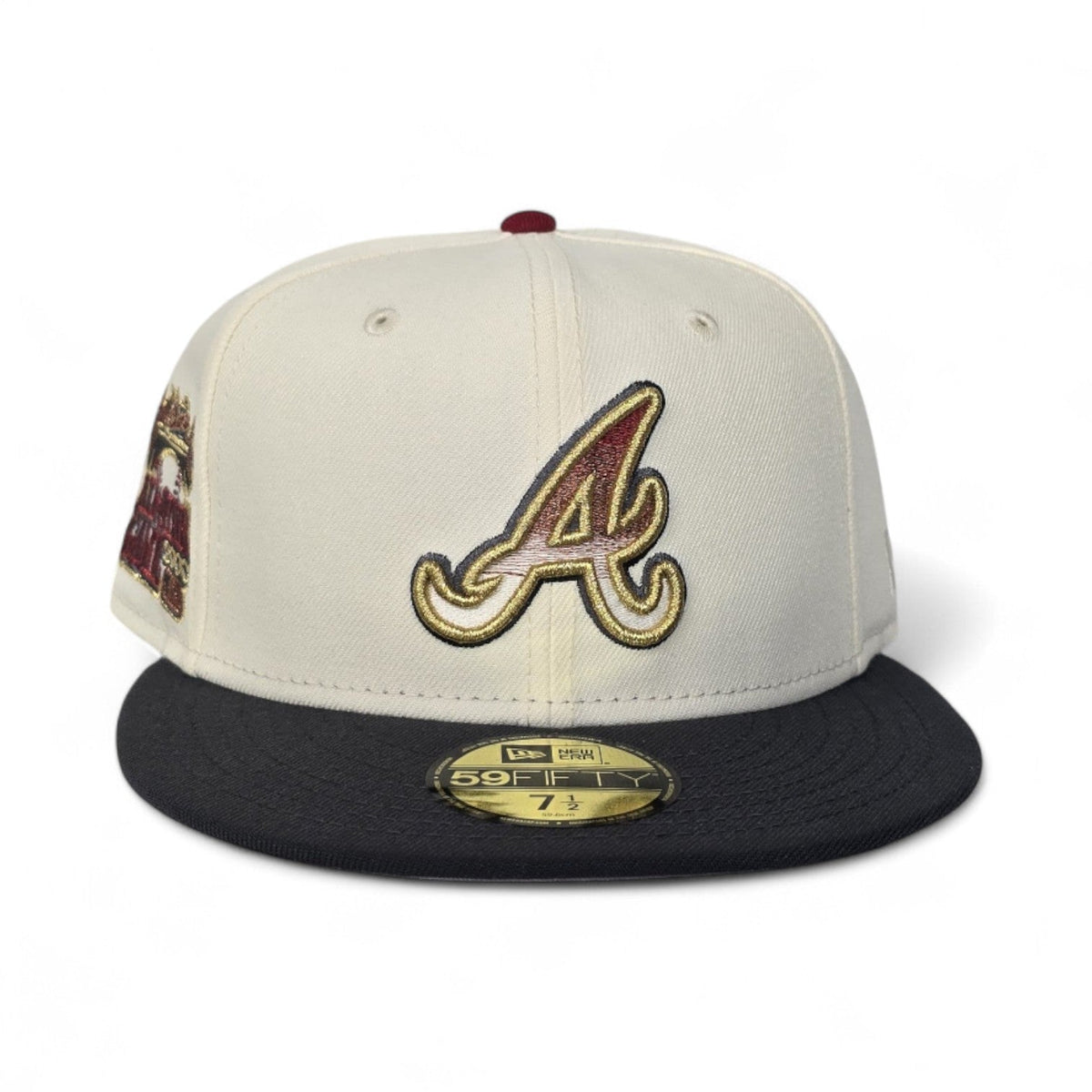 Off White Atlanta Braves Dark Gray Visor Gray Bottom 2000 All Star Game Side Patch New Era 59Fifty Fitted
