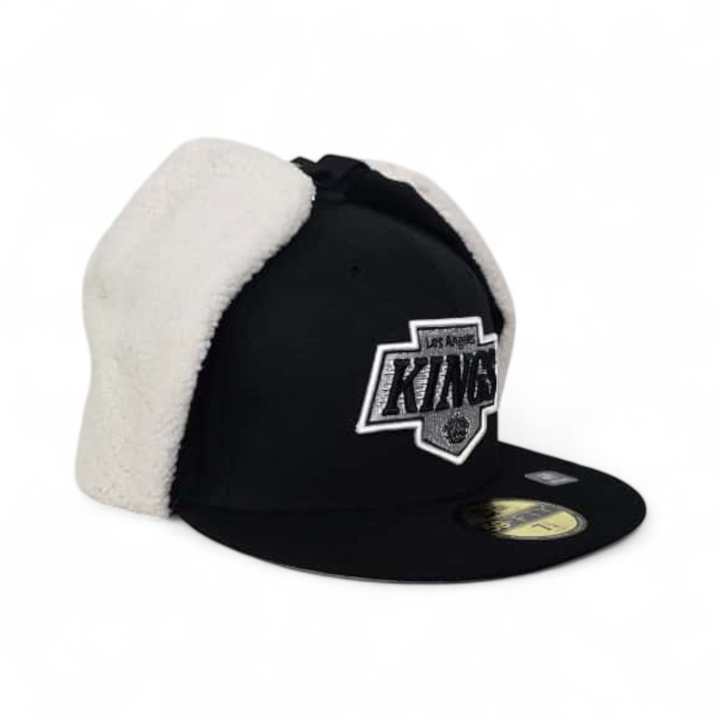 Black Los Angeles Kings Gray Bottom Dog Ear Flap New Era 59Fifty Fitted