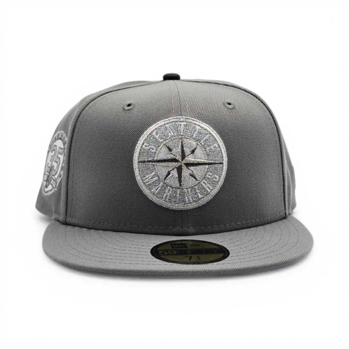Storm Gray Seattle Mariners Gray Bottom 35th Anniversary Side Patch New Era 59Fifty Fitted