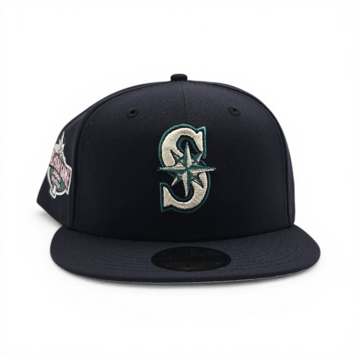 Navy Blue Seattle Mariners Gray Bottom 2001 All Star Game Side Patch New Era 59Fifty Fitted